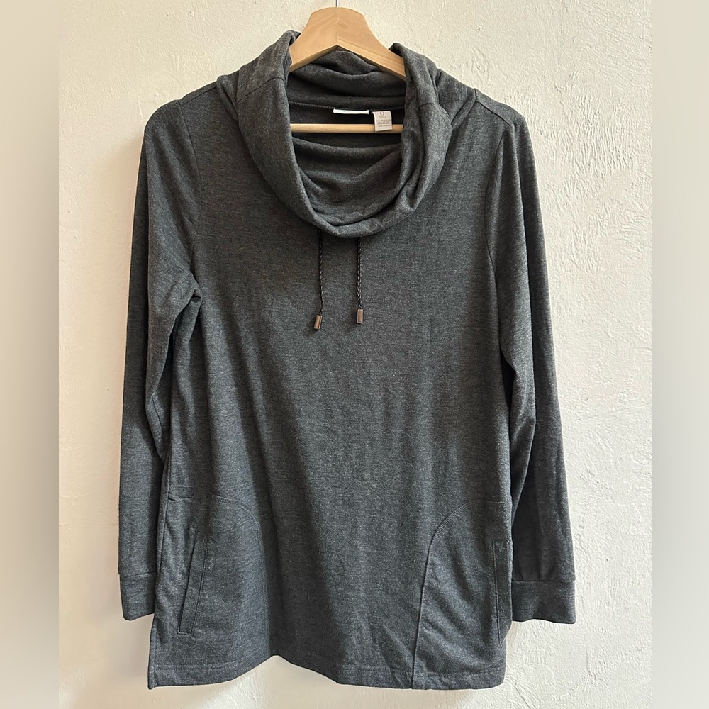 Charcoal Gray Women's Cowl Neck Sweater